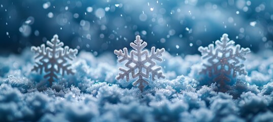 A captivating performance of glittering snowflakes in a magical winter wonderland