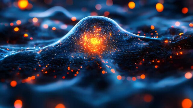 Digital abstract representation of a neural network with glowing nodes and interconnecting lines in a futuristic style
