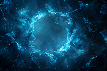 Abstract Blue Fractal Network Digital Art Background Image
