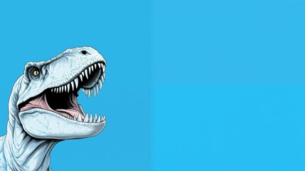 Fototapeta premium tyrannosaurus rex dinosaur,Dinosaur clipart on a light blue background,generative ai illustration