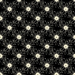 Seamless Pattern Featuring Dark Nerve Cells for Scientific Projects on a Black Background