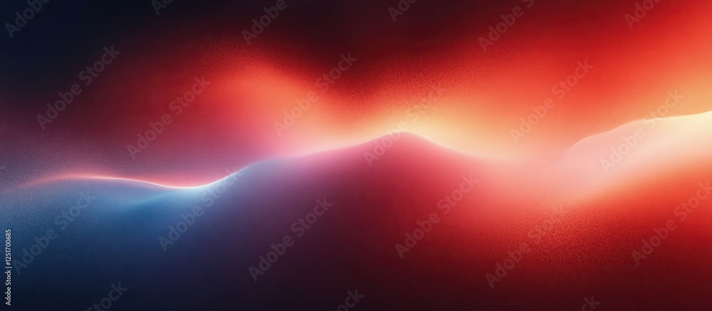 Poster dynamic abstract composition smooth gradients red blue soft lighting impressionist blending colors