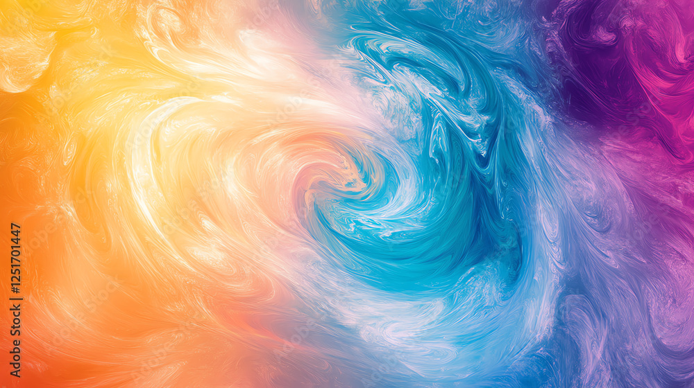 Aufkleber a vibrant swirl of colors blending seamlessly, creating a mesmerizing abstract pattern. ideal for de