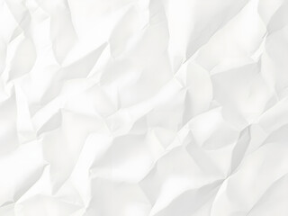 Fototapeta premium White crumpled paper texture with intricate folds and shadows, ideal for minimalist design backgrounds.