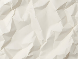Fototapeta premium Crumpled, paper, texture, white, creased, folds, wrinkled, rough, background, crinkled, close-up, monochrome, grayscale, tactile, material, surface, irregular, uneven, bumpy, ridges, valleys, shadows,