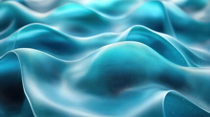Obraz premium Abstract waves in shades of blue create a fluid, serene visual effect.