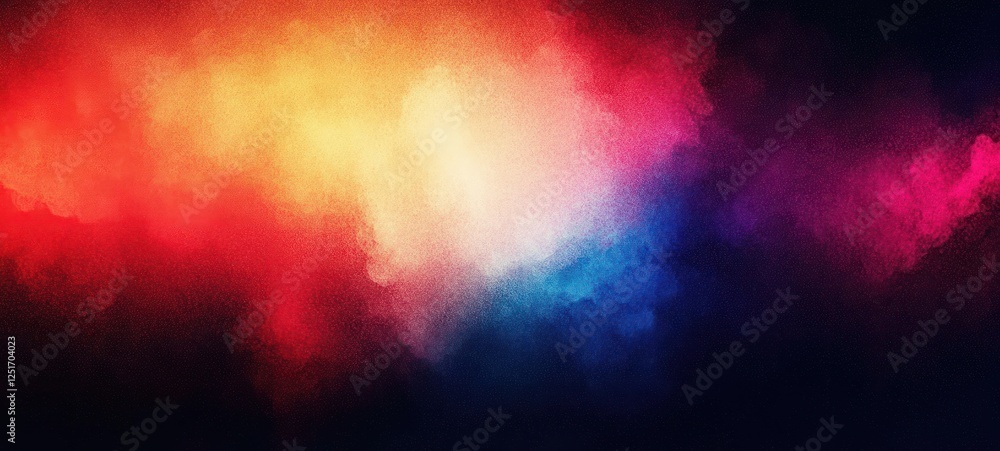 Poster vibrant abstract gradient blue red orange background with noise texture dynamic glowing design