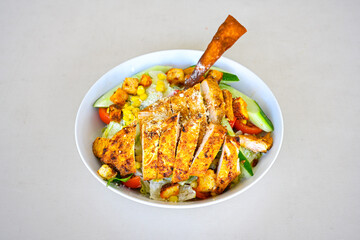 Homemade fried chicken nuggets isolated on white background. Chicken nugget. Citir tavuk. Citir, tavuk atistirma  tabagi.