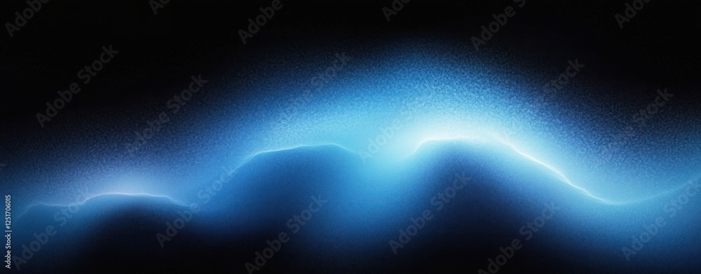 Poster abstract blue gradient artwork glowing light minimalist smooth texture dark background dynamic desig