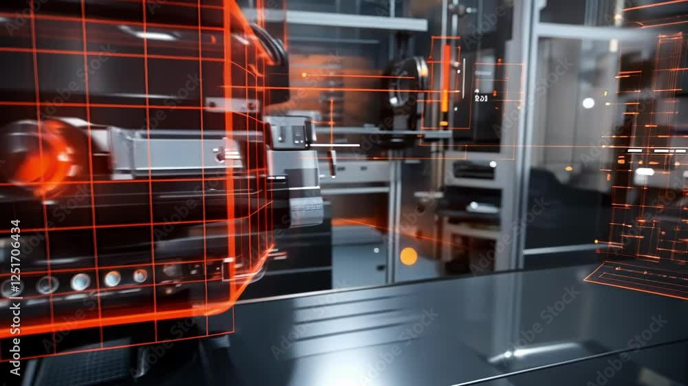 Poster advanced robotic arm manipulating objects with precision in a modern industrial setting, showcasing 