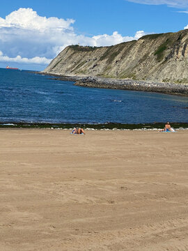 Beach Ereaga Hondartza in the Basque Country, Spain