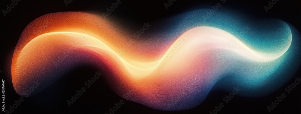 Poster abstract wave pattern vibrant color gradient background teal orange black glow texture design