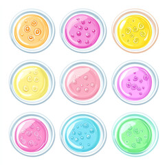 Fototapeta premium Bright and colorful circles filled with various textures, perfect for backgrounds, websites, or design projects. These vibrant elements add a fresh touch to any creative work.