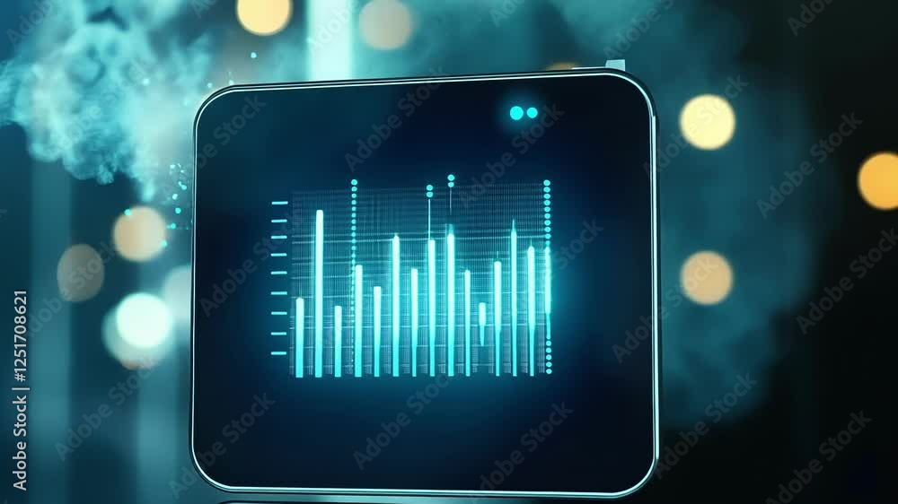 Fototapete Futuristic turnstile access control system is analyzing big data stream with augmented reality and artificial intelligence generating a cloud of binary code