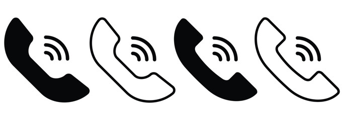 Set of flat vector call icon, phone icon, minimalist phone icon. Round Vector Phone Icon. Telephone icons set. phone sign and symbol. EPS 10