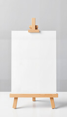 A4 Paper Mockup On easel against a gray background