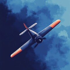 Obraz premium Vintage propeller airplane soars majestically through a cloudy sky