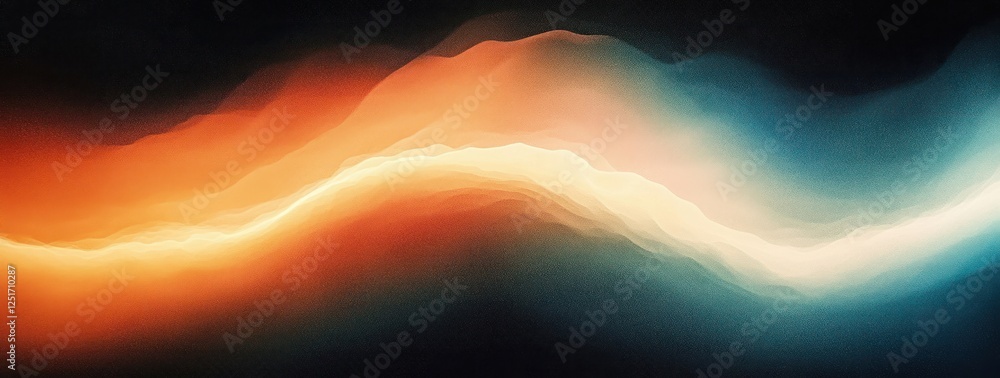 Poster abstract color gradient wave background teal orange black noise texture design