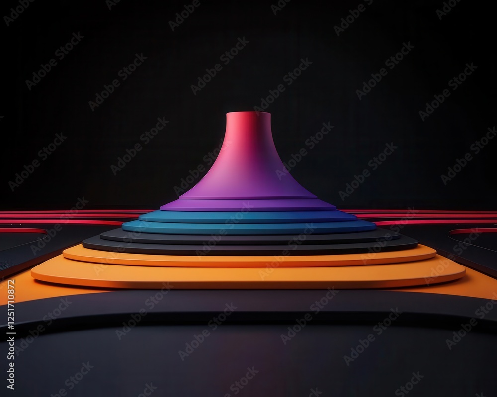 Poster marketing research analysis behavior. futuristic visualization of a customer journey funnel glowing 