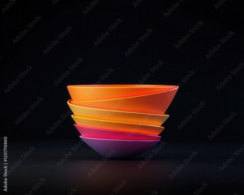 Poster marketing research analysis behavior. futuristic visualization of a customer journey funnel glowing 