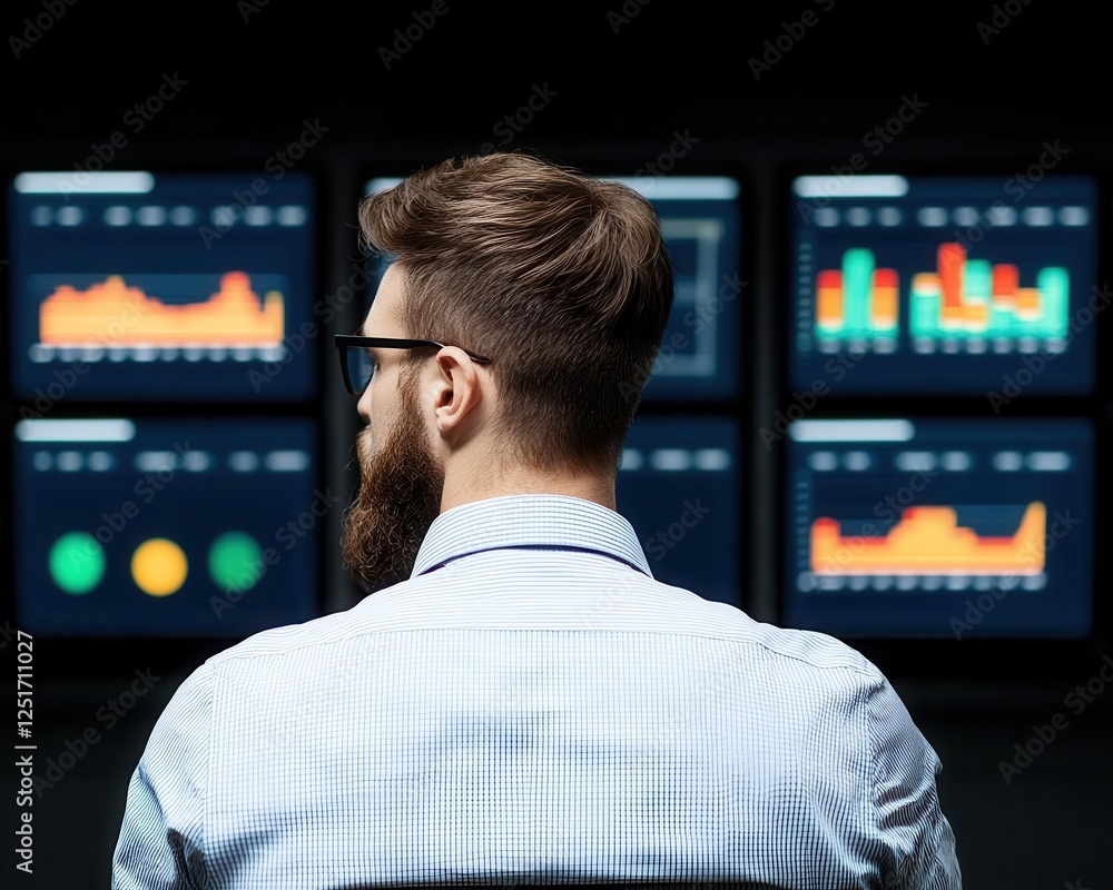 Poster marketing research analysis behavior. multi-screen digital setup showing side-by-side comparisons of