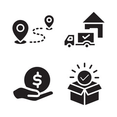 Vector Illustration Set of Delivery, Logistics, and Payment Icons