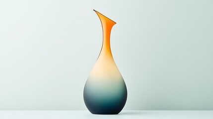Fototapeta premium Elegant Amber and Teal Glass Vase: Studio Still Life Photography AI Generated