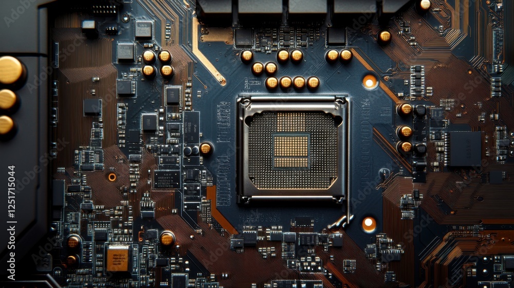 Aufkleber a computer motherboard with a state-of-the-art ai processor.