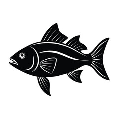 the best fish silhouette vector illustration on a white background