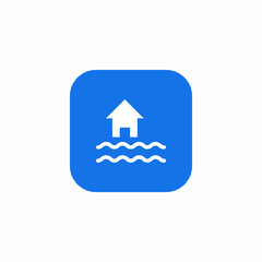 Obraz premium street flood house icon sign vector