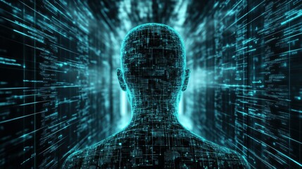 Fototapeta premium Artificial intelligence (AI) is used by businessmen in document management systems, online documentation databases, and digital file storage systems or software, record keeping, database technology