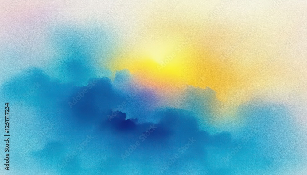 Aufkleber soft pastel abstract gradient background with gentle blue and yellow blending for design projects