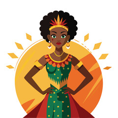 Portrait of an black girl vector illustration