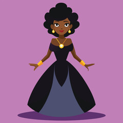 Fototapeta premium Portrait of an black girl vector illustration