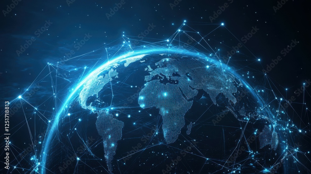 Aufkleber concepts of communication networks and smart cities digital change