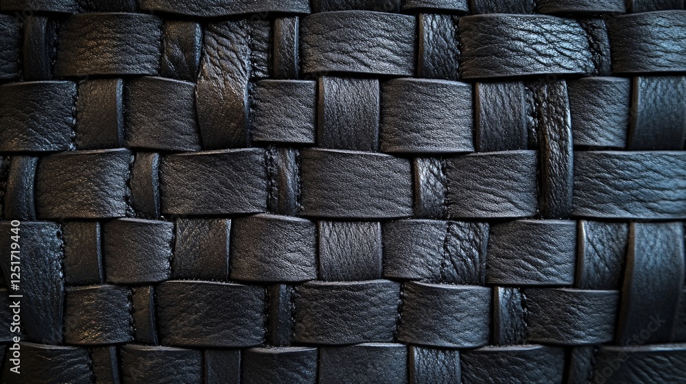 Poster a close-up view of an intricate woven texture in deep black, showcasing the craftsmanship and detail