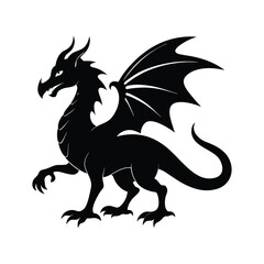  Dragon Silhouette on a white background