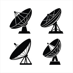 dish icon, silhouette vector, on white background  