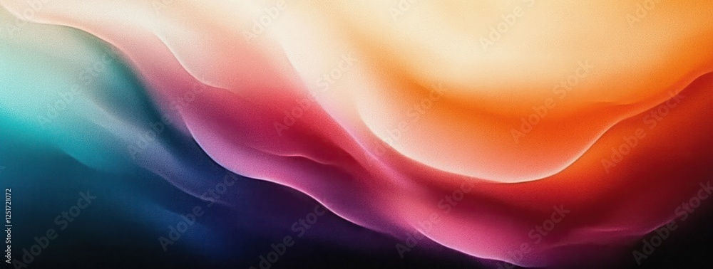 Poster abstract gradient background teal orange black wave noise texture vibrant dynamic smooth curves post