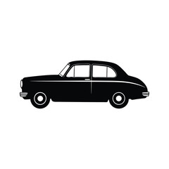  Vintage Car Silhouette on a white background