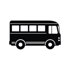  Bus Silhouette on a white background