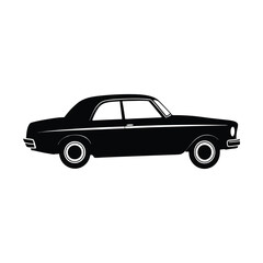 classic car silhouette on a white background