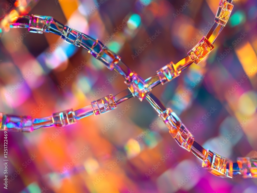 Poster dynamic abstract representation of interconnected colorful strands, showcasing vibrant hues and intr