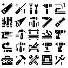 Fototapeta premium carpenter Icon Set