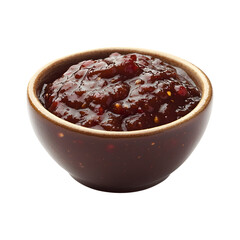 Pomegranate Tamarind Chutney in a Bowl of Chili Sauce Isolated on Transparent Background