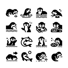 Obraz premium otter Icon Set