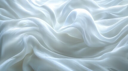 Obraz premium A close-up view of flowing white silk fabric, showcasing its texture and elegance.