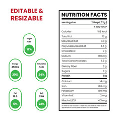 Supplement facts and vitamin facts template ,nutrition facts template design