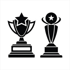 trophy, icon silhouette vector