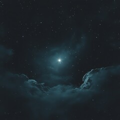 Fototapeta premium Celestial Star Above the Clouds